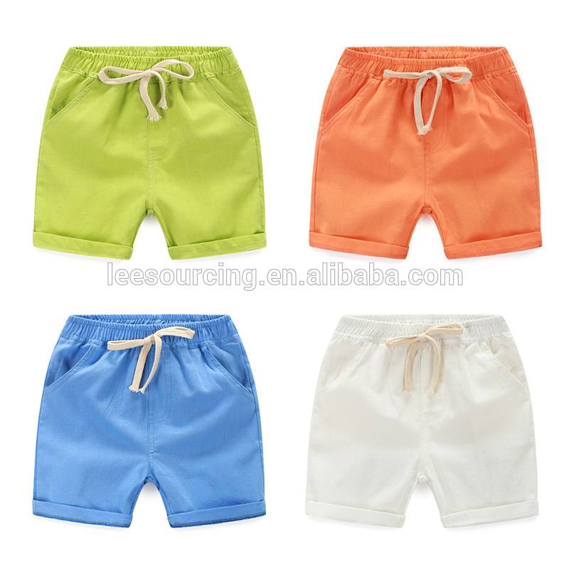 Custom new design plain dyed technics kids short pants baby boys shorts