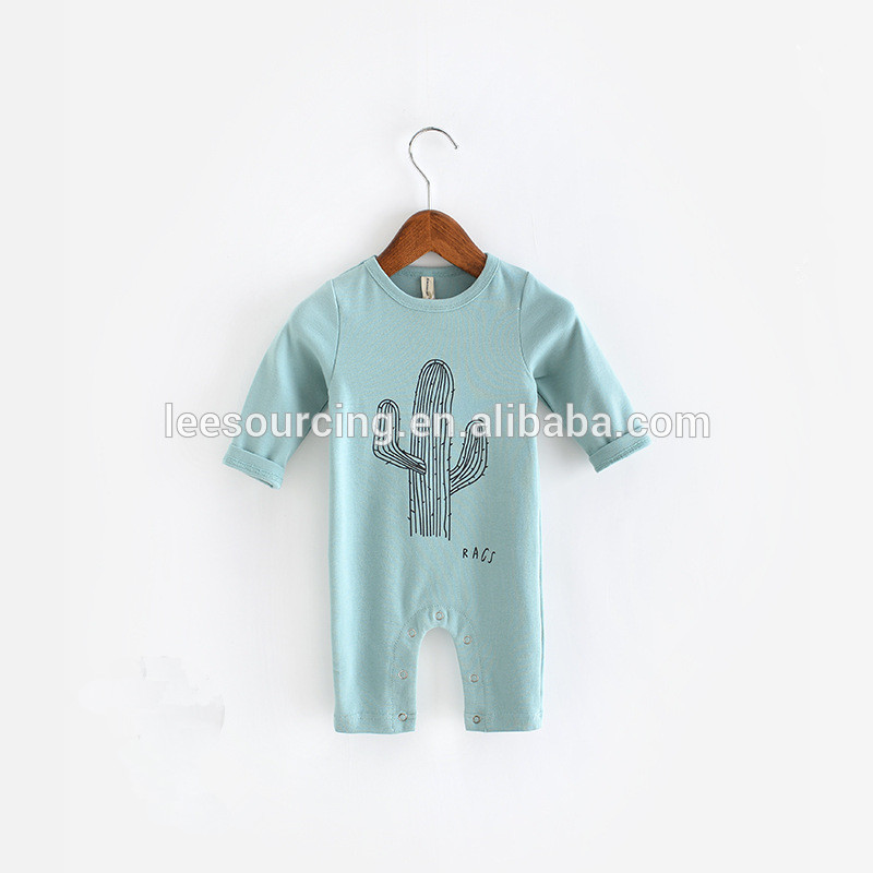 Wholesale baby cotton printed romper infant long sleeve baby playsuit