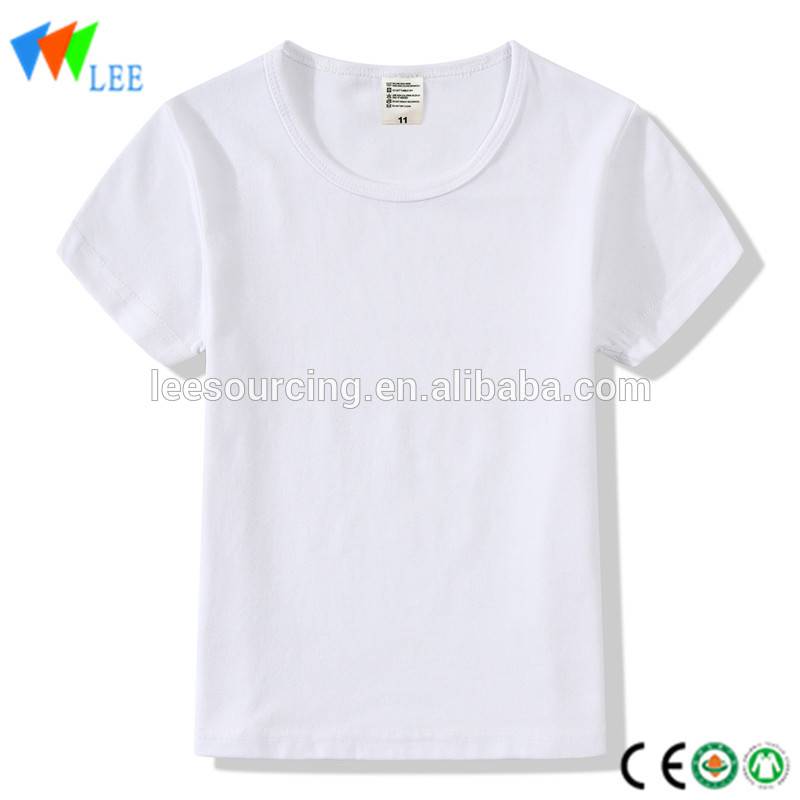 Cotton Bayi Lengan Pendek T-shirt Kustom Percetakan Anak T-shirt Anak Plain Top