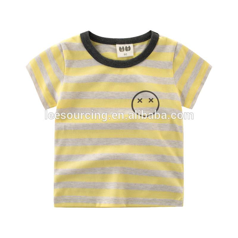 Wholesale Girls Bell Bottom - High quality light striped smiling face printing boys kids t shirt – LeeSourcing