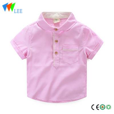 kids boys casual polo shirts wholesale short sleeve lapel bead cotton with pocket handsome