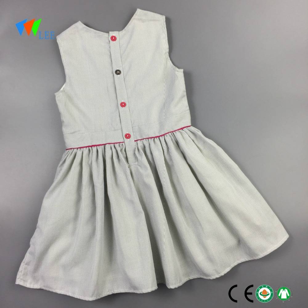 china manufacture fashion style kids dress summer stripe 100%cotton girl child dress