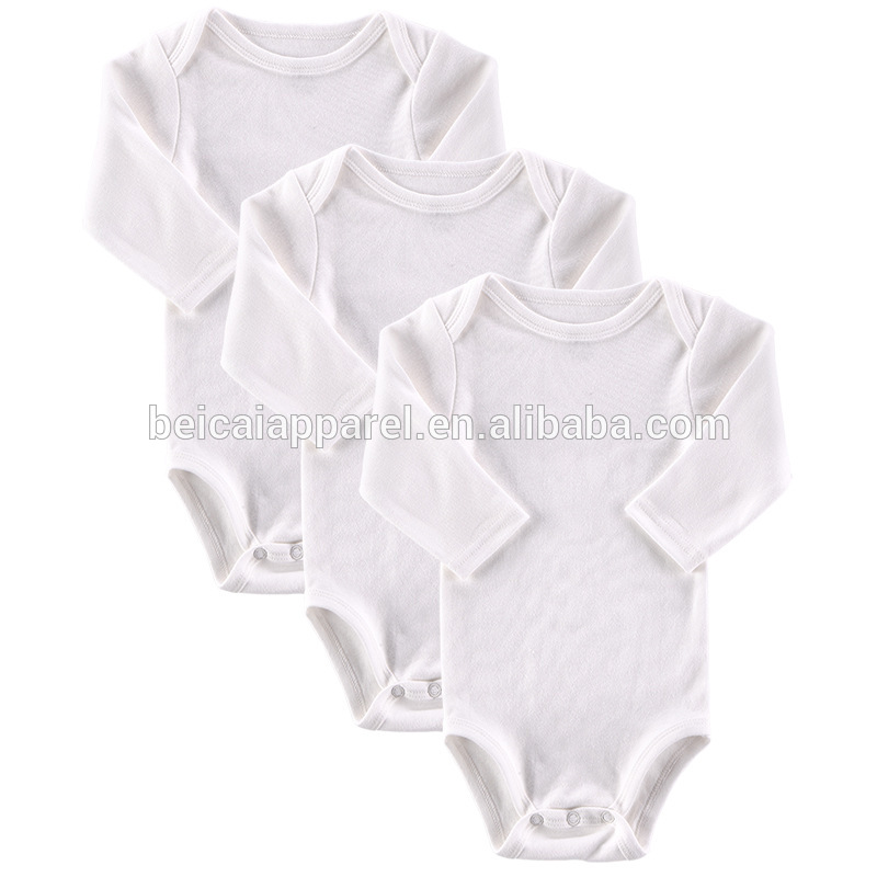 Factory supply white plain cotton baby rompers baby boy cotton romper