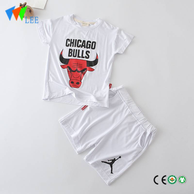 100%cotton baby boy clothes set T-shirt suit summer short sleeve and shorts printed oxen