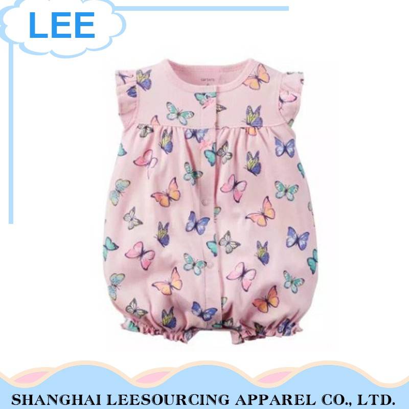 Hot Selling Flutter Sleeve Kids Baby Dress Romper