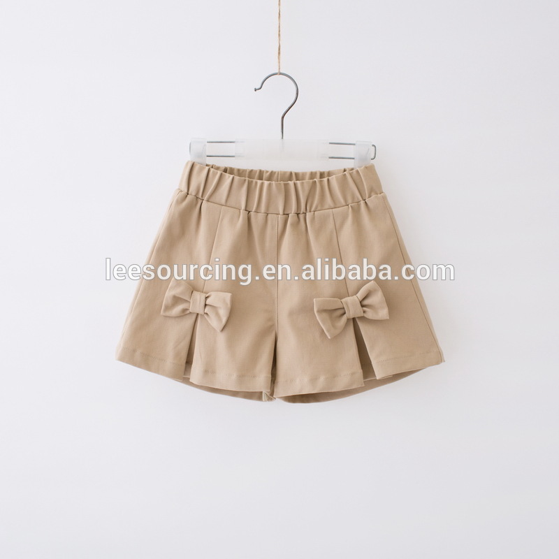 Wholesale summer pleated bow knot children girl harem shorts