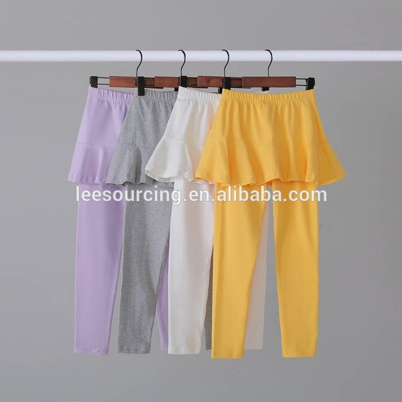 New fashion candy color 100% cotton kids girl skirt leggings