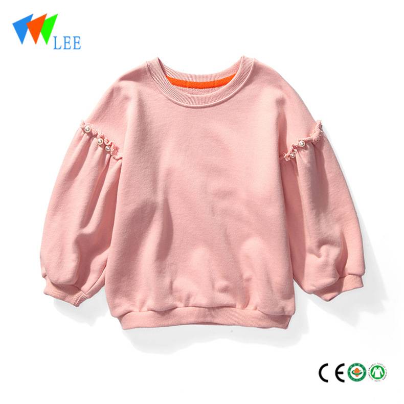 High quality custom cotton pullover baby girl sweatshirt