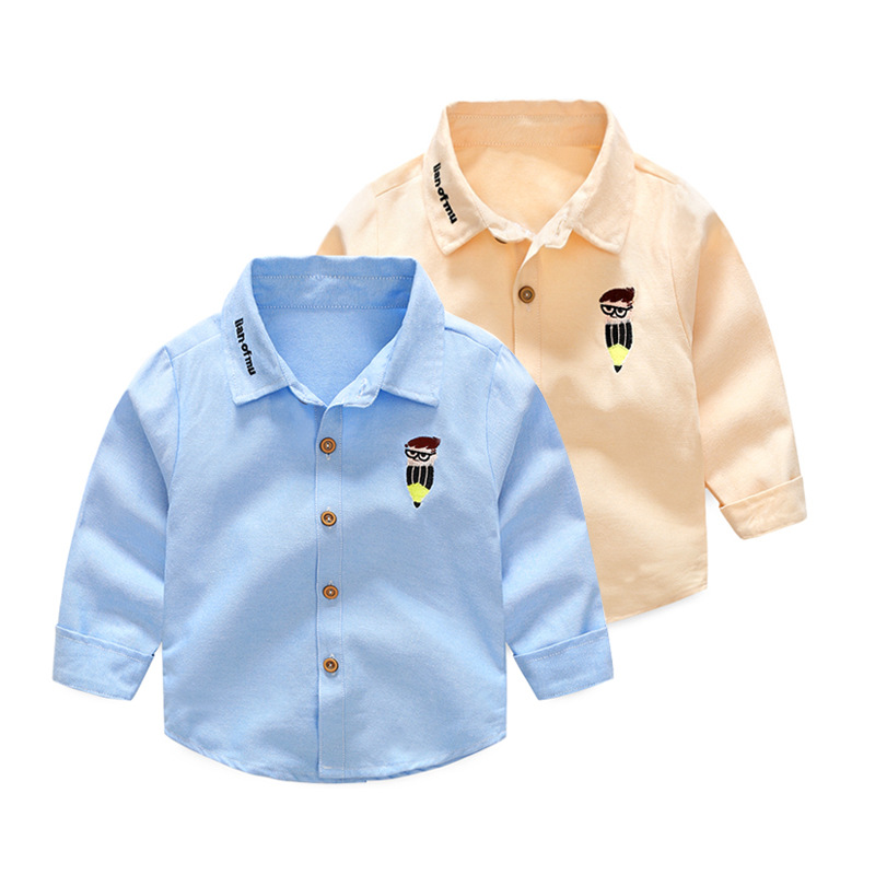 Custom tekstur Baby Shirt Cotton Blouse Special Neck Designs for Kids