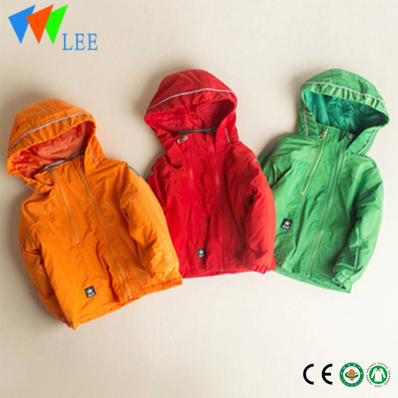 Fashion double zipper kids coat children winter cotton padded jackets