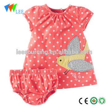 Baby swing top with bloomer baby gilr outfit cotton dress wholesale