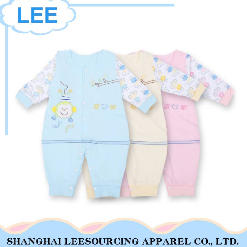 Hot sale long sleeve custom baby organic cotton rompers with pants