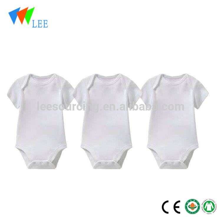 Wholesale custom panton colors white long sleeve cotton plain baby rompers for newborn boy girl summer clothing