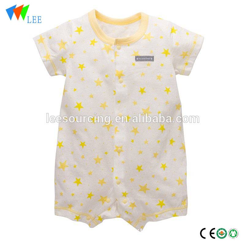 Wholesale 100% cotton short sleeve start printing baby carters bodysuits