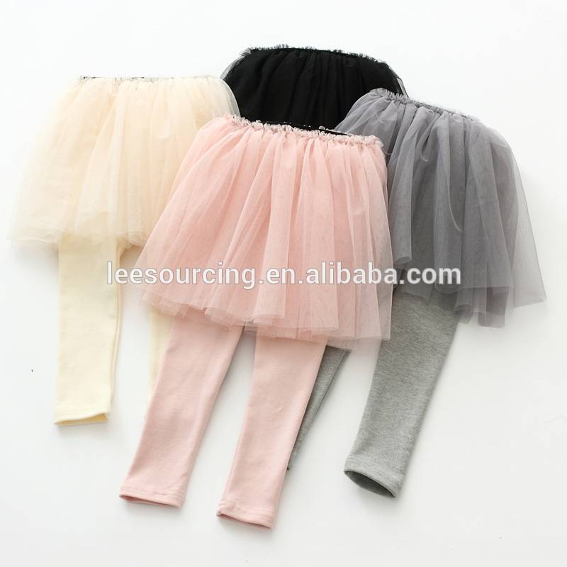 Wholesale candy colored tulle pants leggings baby girls cotton long culottes dresses