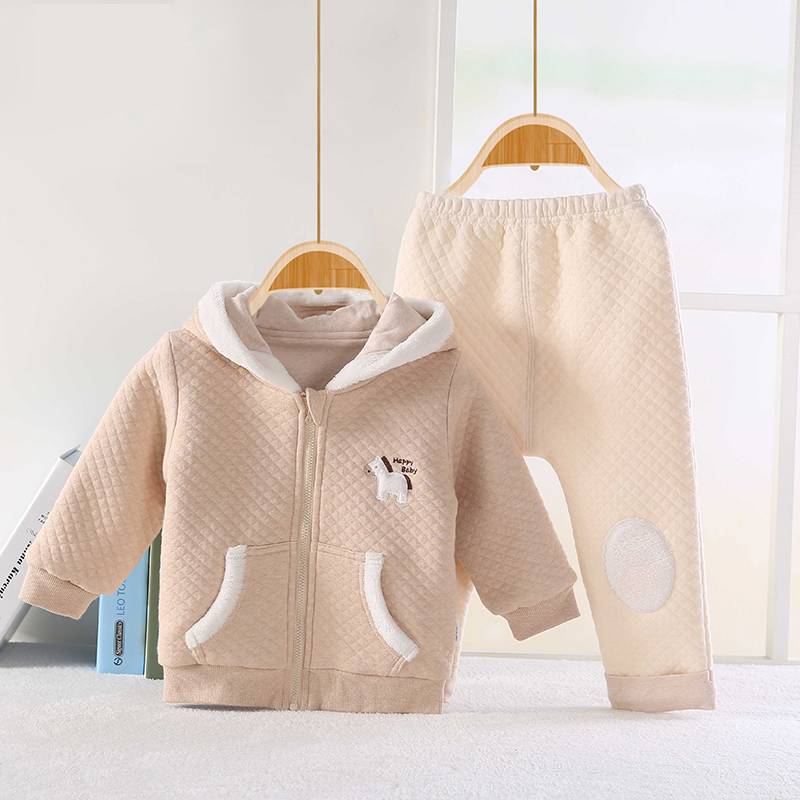 Wholesale Baby Clothing100% Cotton 2PCS infant boys winter clothing set