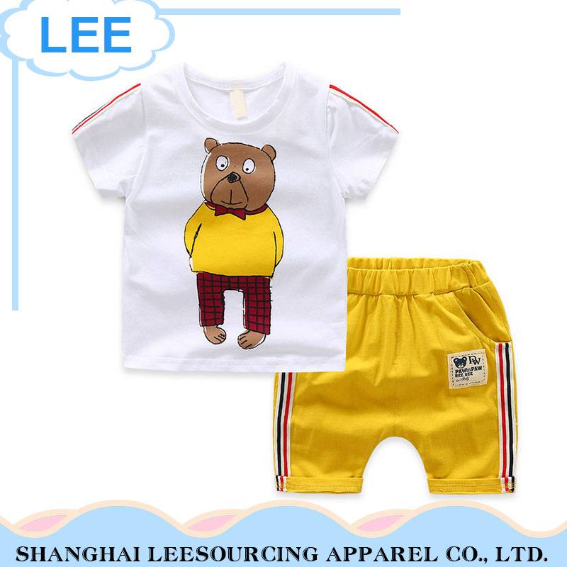 Fall 2017 hot selling high quality 100% cotton baby clothing set
