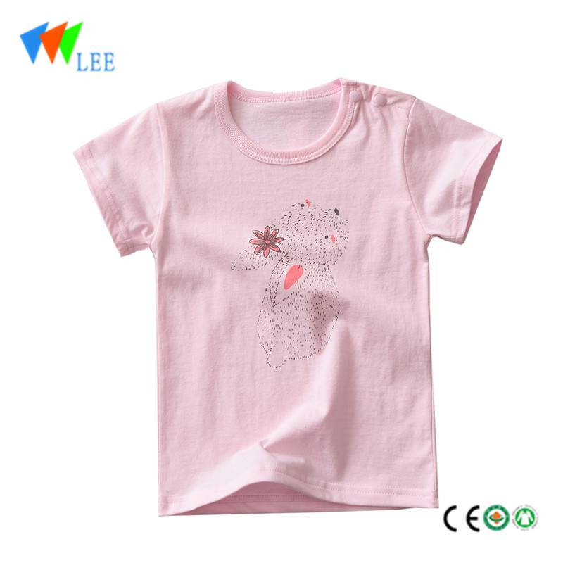 Бебе Деца унисекс летни маици цртан филм памук чиста боја шорцеви