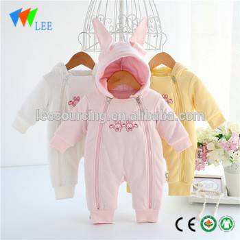 Onesie cotton cute baby infant jumper clothes layette newborn romper hoodie playsuit keep warm for winter