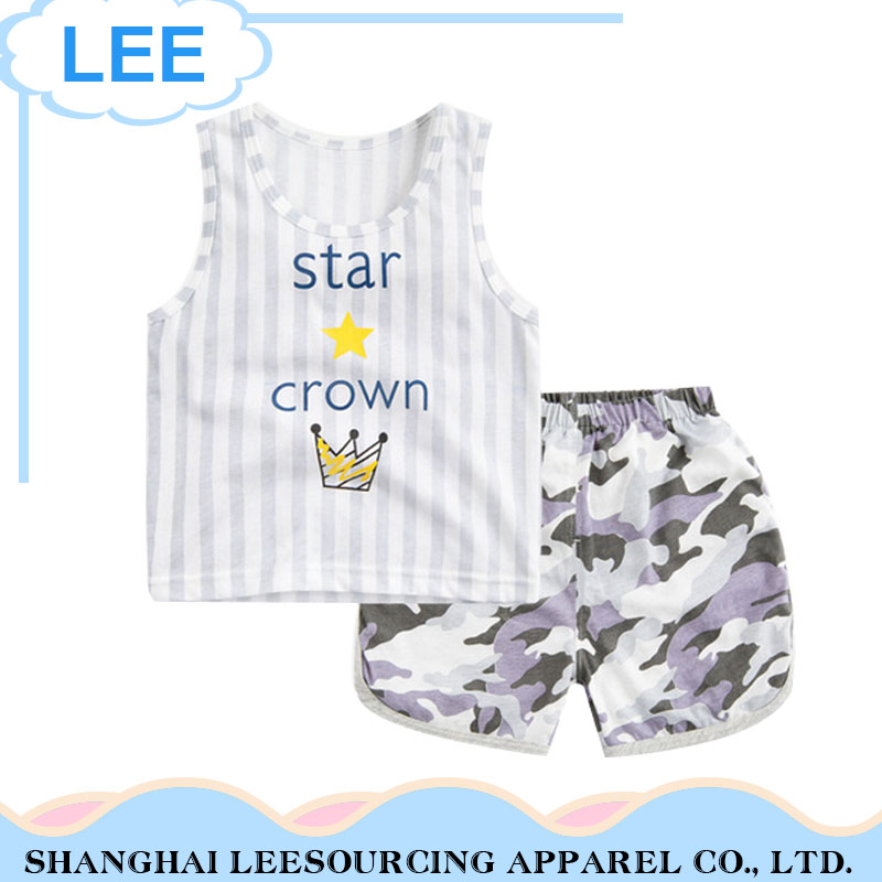 Wholesale High Quality Cheap Baby Boy Summer Clothing Set