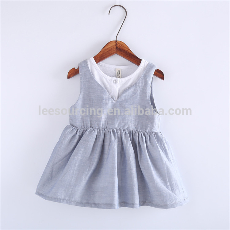 Summer Linen Cotton Sleeveless Princess Girl Beautiful Children Dress