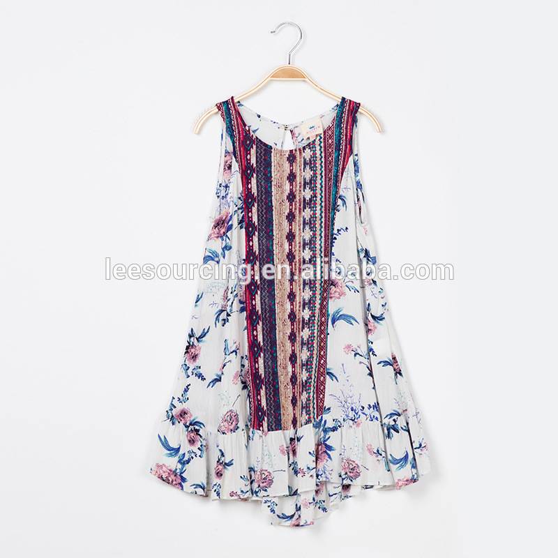Wholesale Price China Girls Smocked Dress - Wholesale summer girl cotton ruffle dress teenager tank floral dress – LeeSourcing