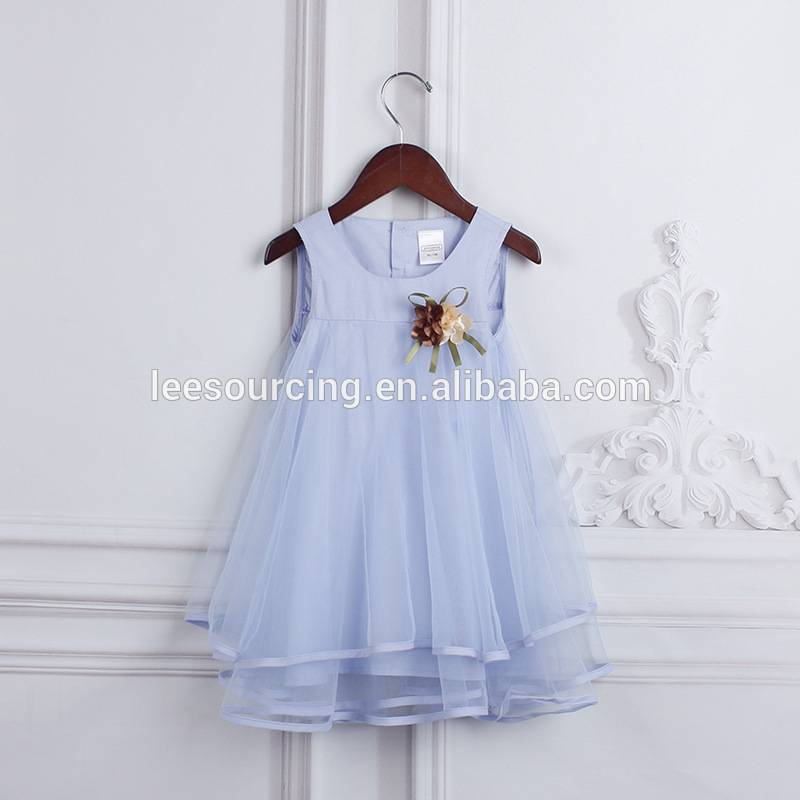 High quality kids party wear summer dresses girl tulle dress