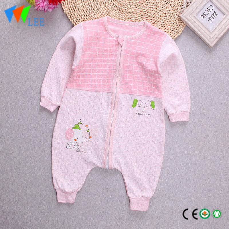100% cotton O/neck comfortable baby romper long sleeve printing pagms rompers