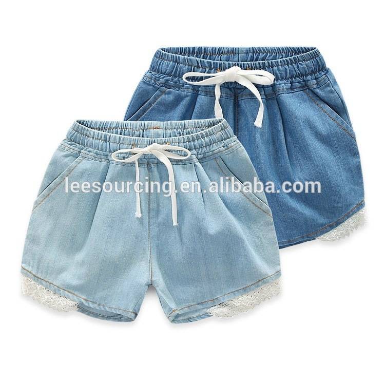 Wholesale summer wash denim children girl shorts
