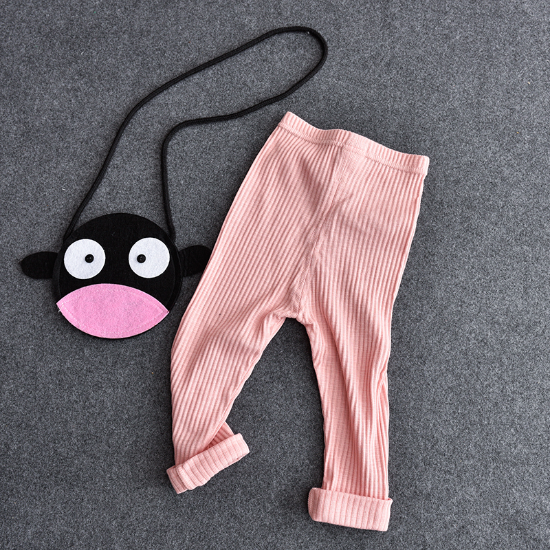 Wholesale Children Cotton Leggings Baby Girl solid colored pants