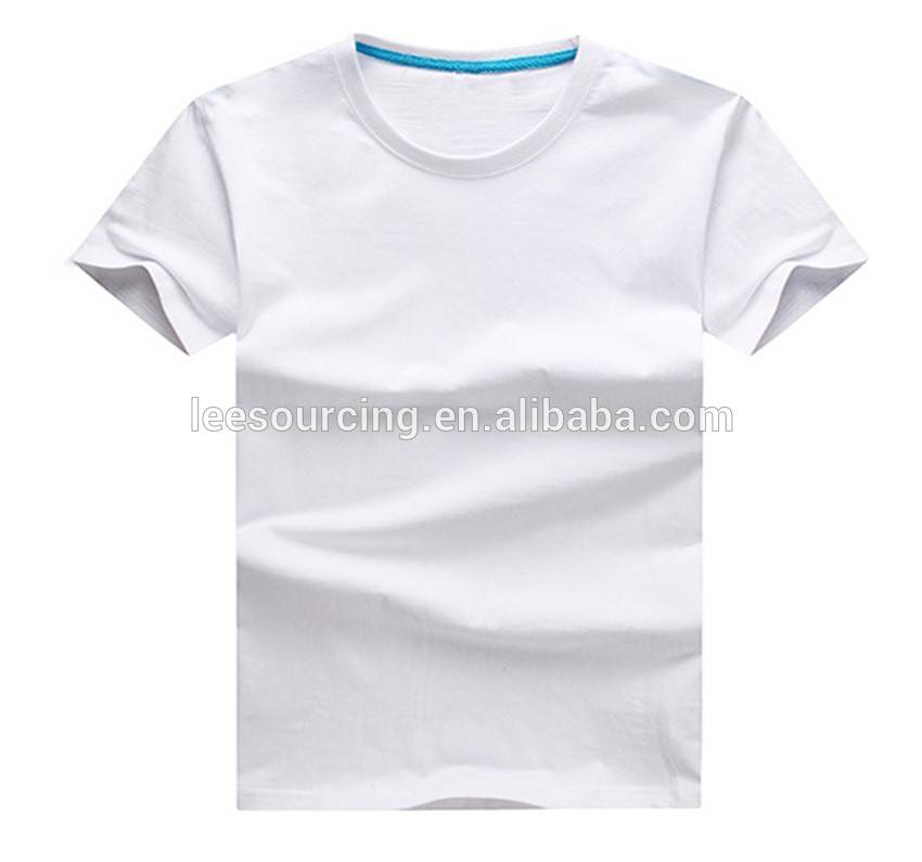 camisa xunto simple branco en branco de algodón o-pescozo nenos neno t
