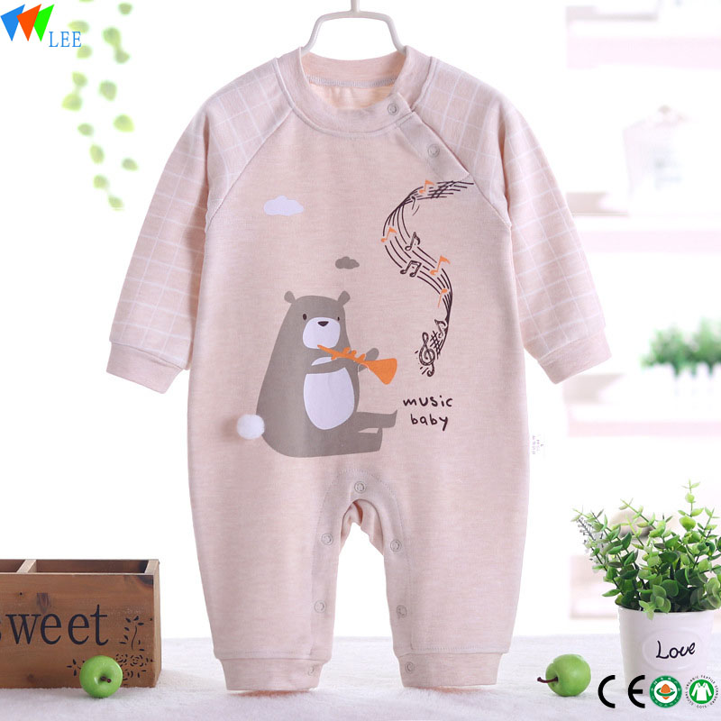 New Design Wholesale 100% cotton Long sleeve baby rompers