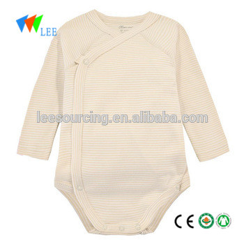 Wholesale long sleeve striped cotton organic baby onesie