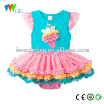 summer toddlers girl princess dress lovely romper girl tulle dress pink for kids