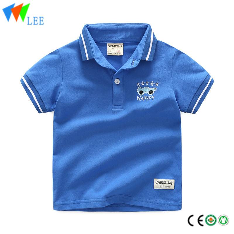 children's polo shirt short sleeve lapel 100% cotton printed wapypy