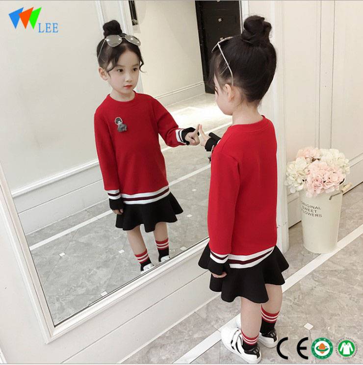 Winter style cheap price customer size baby girl christmas100% cotton dress