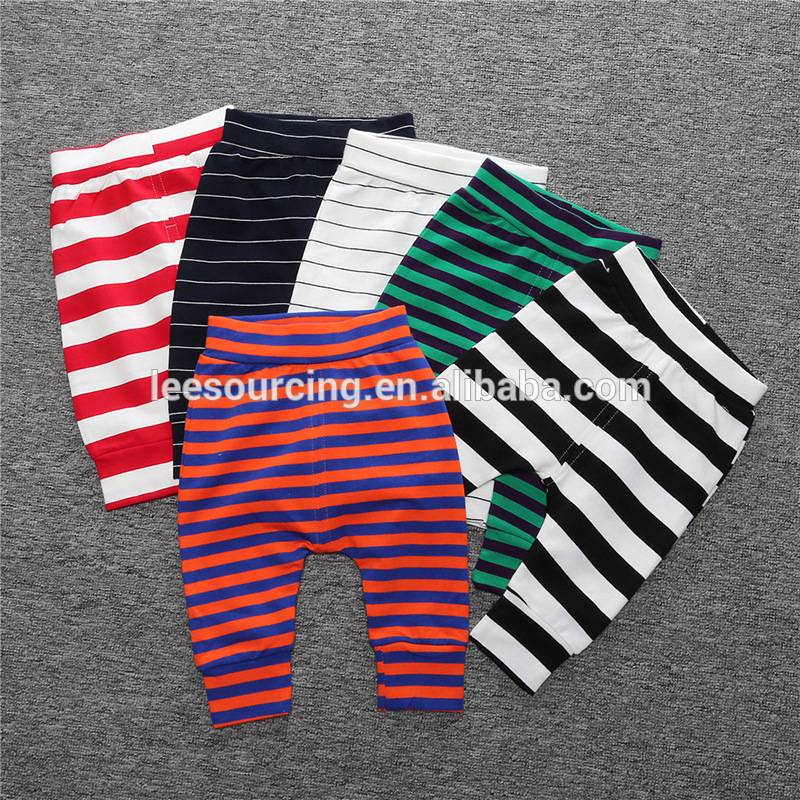 Latest design stripe terry fabric kids boys harem pants