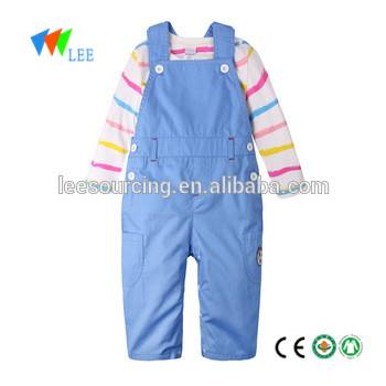 Fashion Baby 2- pieces overall set children casual cotton pants girls stripe T shirt with long sleeve
