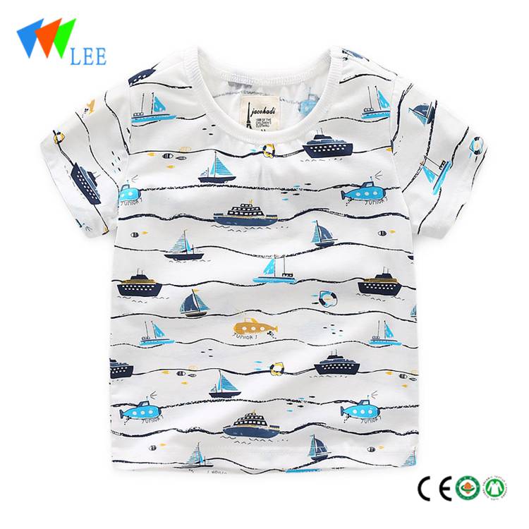 Western style kids T shirt cotton baby printing t shirt design wholesale