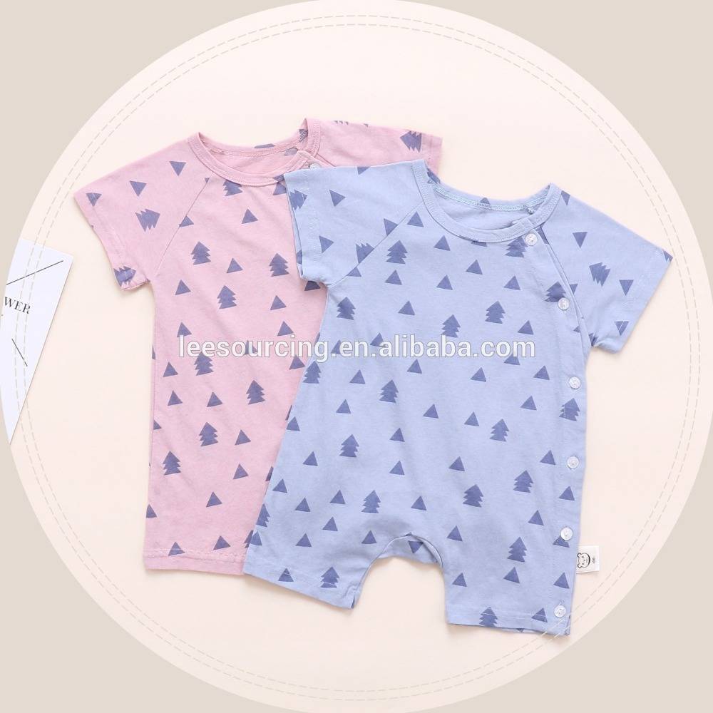 Wholesale cotton full printing pure color knitted baby romper