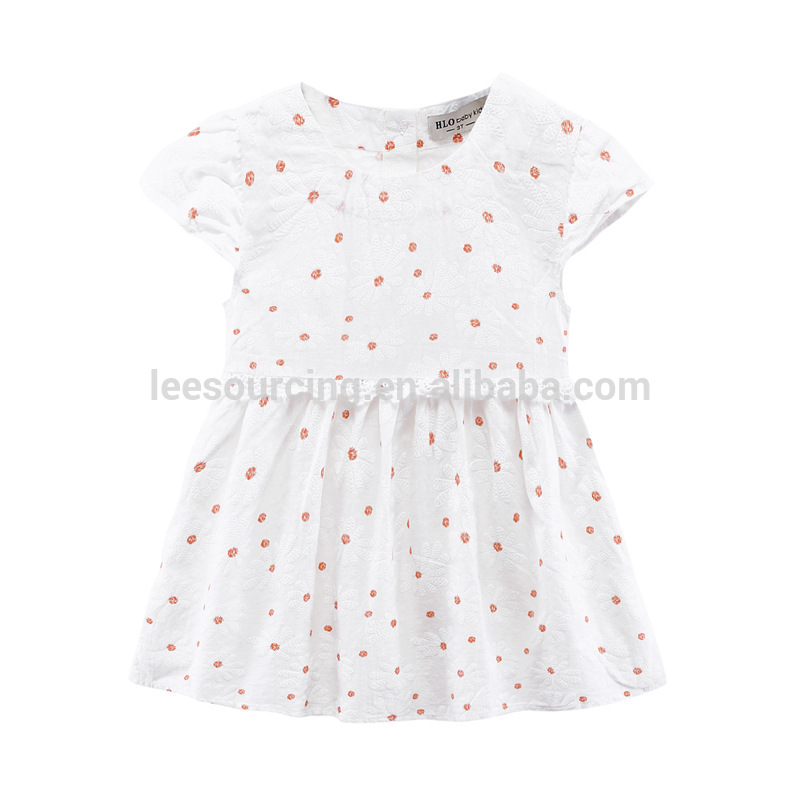 Wholesale summer short sleeve cotton printing kids clothes girls dresses baby