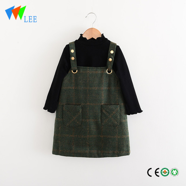 winter woolen sweater designs for children with a velvet ear and a tweed back skirt girls clothing sets dresses