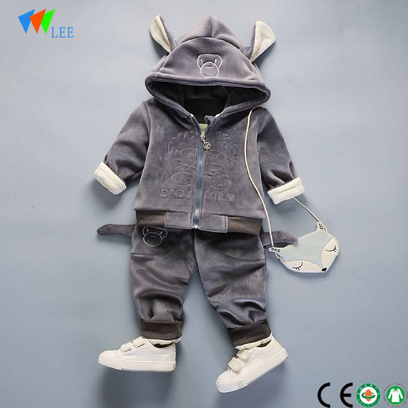 china manufacture fashion design oganic cotton carton kids sweatshirt whit hat