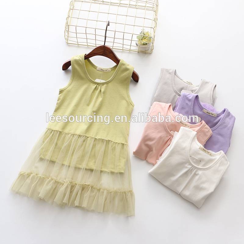 Factory price girl dress lace princess kid dress for 2-7 year old