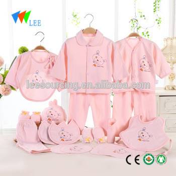 wholesale 100% cotton fashion new born baby gift set for baby clothes
