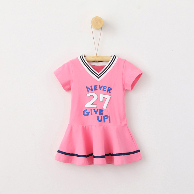 high quality 1-6 years old girl sport style kids cotton dress