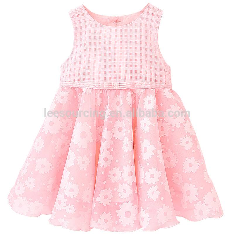 Latest kids frock designs one piece flowers printed girl dress