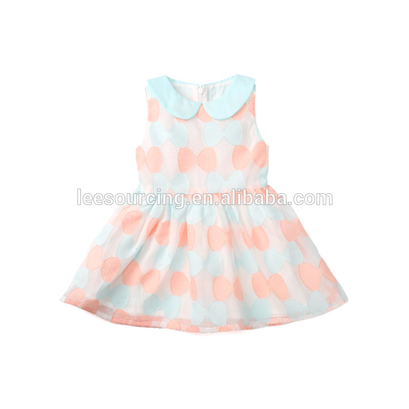 Hot sale high quality sleeveless baby girl party dress children frocks designs