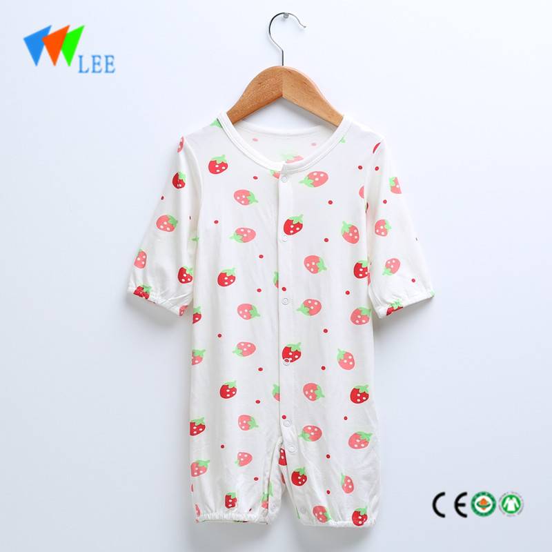 summer long sleeve full of fruits prints baby bamboo romper