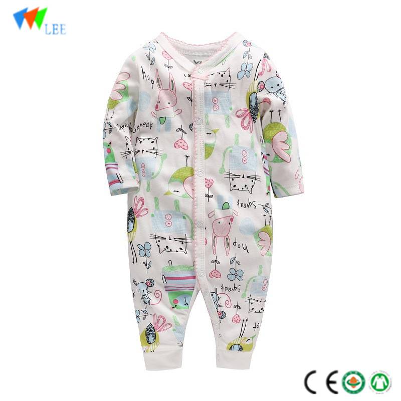 wholesale & OEM New style high quality cotton cute baby romper full print